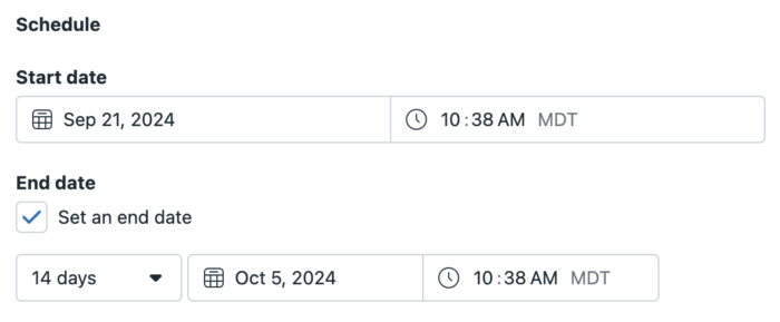 Ad Set Scheduling
